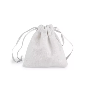   Ajándék tasak 8x8 cm textil zsák - 1 természetes fehér (10 db-os csomagolás)