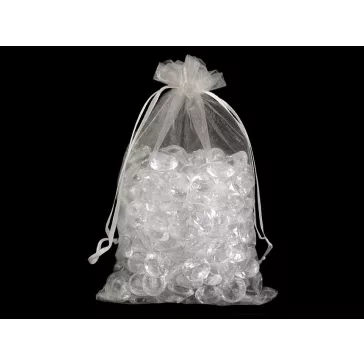   Organza ajándéktasak 14x21 cm - 1 fehér (10 db-os csomagolás)