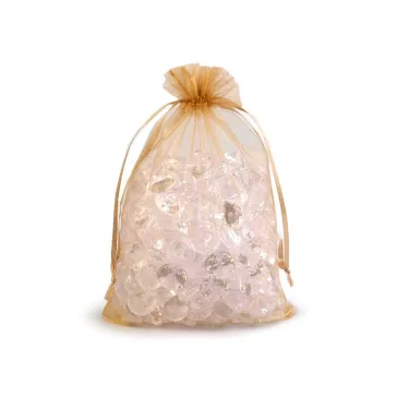   Organza ajándéktasak 14x21 cm - 3 világos arany (100 db-os csomagolás)
