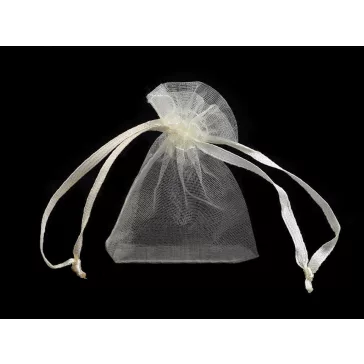   Organza ajándéktasak 4,5x7 cm - 2 világos krém (20 db-os csomagolás)