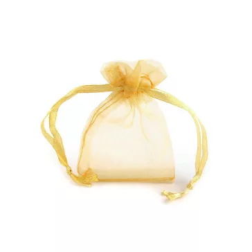   Organza ajándéktasak 4,5x7 cm - 4 világos arany (20 db-os csomagolás)