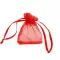 Organza ajándéktasak 4,5x7 cm - 5 piros (10 db-os csomagolás)