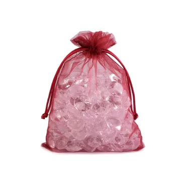   Organza ajándéktasak 13x18 cm - 10 bordó (40 db-os csomagolás)