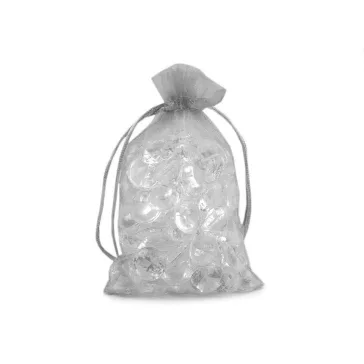   Organza ajándéktasak 10x15 cm - 1 ezüst (100 db-os csomagolás)