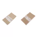 Juta evőeszköztartó csipkével 11x20 cm - 1 természetes bézs (2 db-os csomagolás) Juta evőeszköztartó csipkével 11x20 cm - 1 természetes bézs (2 db-os csomagolás)