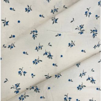   Kék áfonya aprómintás előmosott prémium pamutperkál / finom pamutvászon 220 cm széles