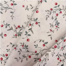   Red cranberry small-pattern washed cotton percale / fine cotton fabric 220 cm wide