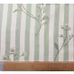   Green striped and small meadow flower patterned washed cotton percale / fine cotton fabric, 220 cm wide