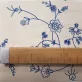   Blue small floral vine pattern washed cotton percale / fine cotton fabric 220 cm wide