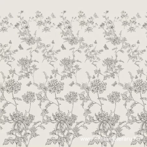 Szürke virágos prémium pamutvászon 220 cm széles