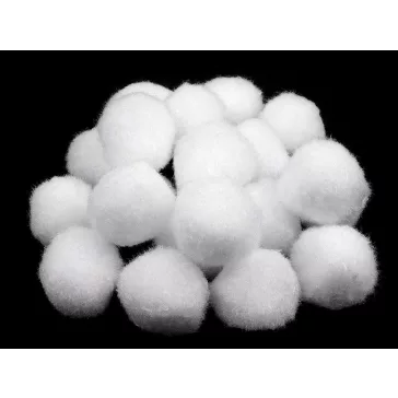   Színes zsenília Pom pom golyó Ø25 mm - 1 fehér (1000 db-os csomagolás)