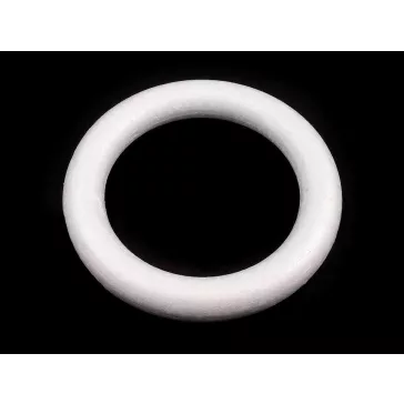 Polisztirén koszorú Ø20 cm - fehér (1 db-os csomagolás)