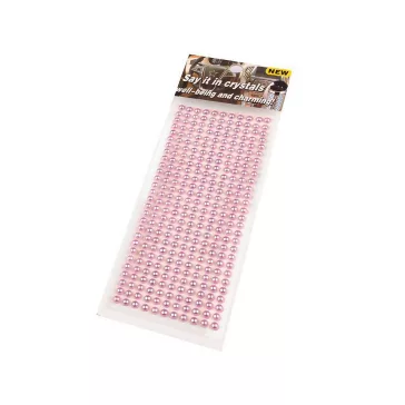   Öntapadós gyöngyök ragasztószalagon Ø4 mm - 1 tejfehér (3 card)