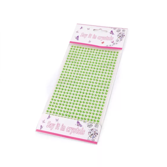 Öntapadós kövek ragasztószalagon Ø4 mm - 12 limezöld (12 card) Öntapadós kövek ragasztószalagon Ø4 mm - 12 limezöld (12 card)