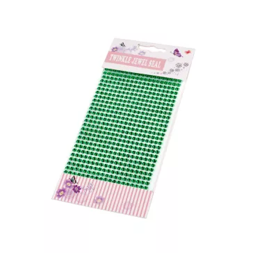   Öntapadós kövek ragasztószalagon Ø4 mm - 14 zöld sötét (3 card)