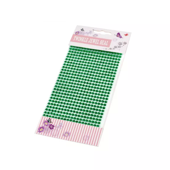 Öntapadós kövek ragasztószalagon Ø4 mm - 14 zöld sötét (3 card) Öntapadós kövek ragasztószalagon Ø4 mm - 14 zöld sötét (3 card)