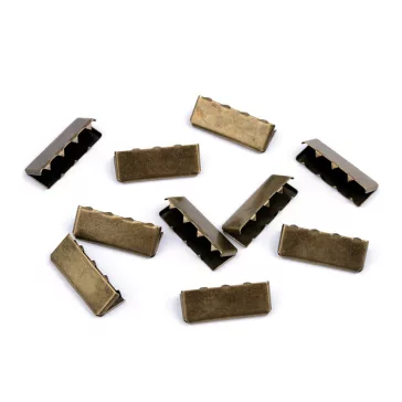   Fém szalagvég szélessége 25 mm zsinórvég - 3 ósárgaréz (300 db-os csomagolás)