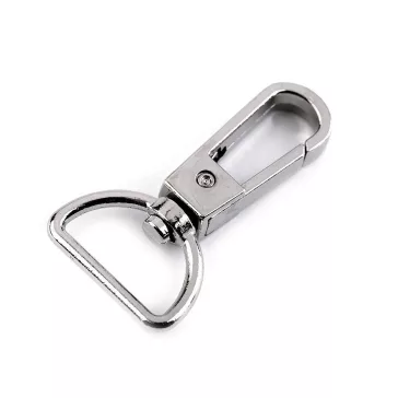   Fém forgós karabíner 20 mm-es befűző - 1 nikkel (10 db-os csomagolás)