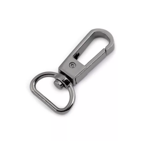 Fém forgós karabíner 15 mm-es befűző - 3 nikkel fekete (1 db-os csomagolás) Fém forgós karabíner 15 mm-es befűző - 3 nikkel fekete (1 db-os csomagolás)