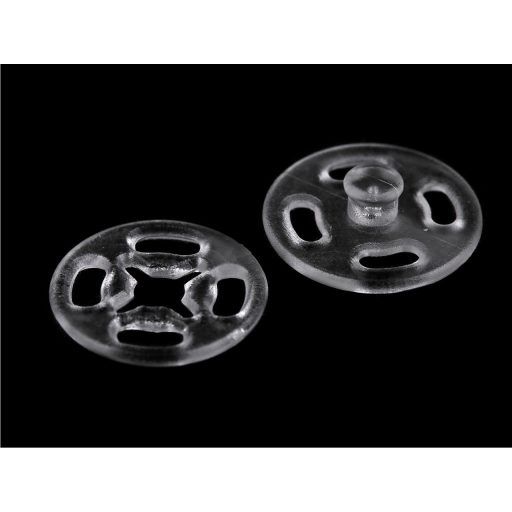 Felvarrható műanyag patent / összenyomható gomb Ø13 mm, Ø15 mm