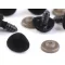 Bársony biztosíték orrocska 11x14 mm - 1 fekete (10 szett)