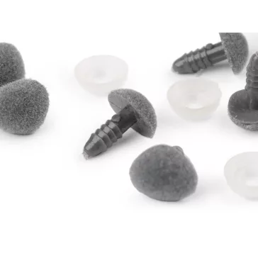   Bársony biztosíték orrocska 11x14 mm - 5 szürke (200 szett)
