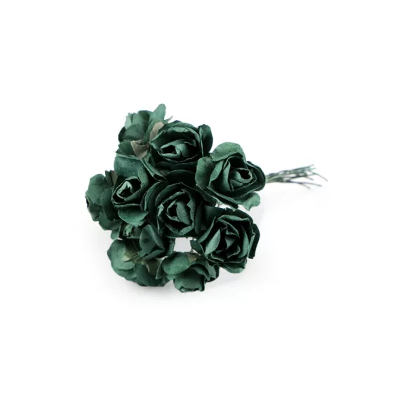 Rózsavirág, papír drót száron / félkészáru bokréták készítéshez hossza Ø20 mm - 15 élénkzöld (60 bunch) Rózsavirág, papír drót száron / félkészáru bokréták készítéshez hossza Ø20 mm - 15 élénkzöld (60 bunch)