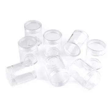   Műanyag doboz 3,8x4,7 cm csavaros - Transparent (12 db-os csomagolás)