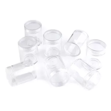   Műanyag doboz 3,8x4,7 cm csavaros - Transparent (60 db-os csomagolás)
