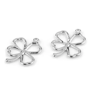   Medál négyágú lóhere 20x24 mm - 1 platina (100 db-os csomagolás)