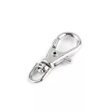   Fém forgós karabíner 4 mm-es befűző - 1 nikkel (200 db-os csomagolás)