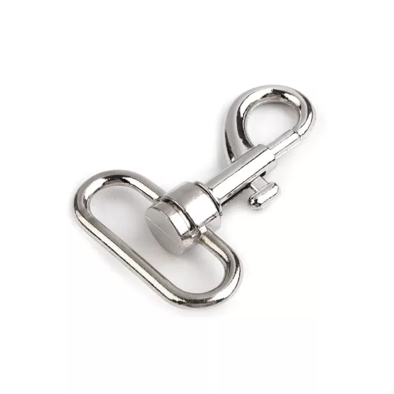 Fém forgós karabíner 32 mm-es befűző - 1 nikkel (1 db-os csomagolás) Fém forgós karabíner 32 mm-es befűző - 1 nikkel (1 db-os csomagolás)
