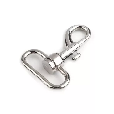   Fém forgós karabíner 32 mm-es befűző - 1 nikkel (50 db-os csomagolás)