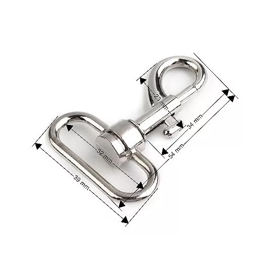 Fém forgós karabíner 32 mm-es befűző