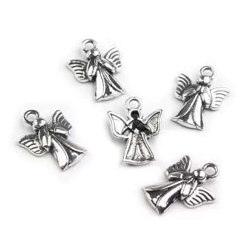   Medál 15x20 mm angyal - platina patinával
130233 210829 130265 130268 130308 (50 db-os csomagolás)