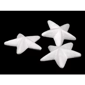 3D csillag Ø7 cm polisztirol - fehér (3 db-os csomagolás)