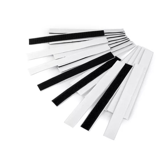 Tépőzár hurkos + bolyhos oldal öntapadós vágott széles 20 mm - 1 mix fekete-fehér (48 pr) Tépőzár hurkos + bolyhos oldal öntapadós vágott széles 20 mm - 1 mix fekete-fehér (48 pr)