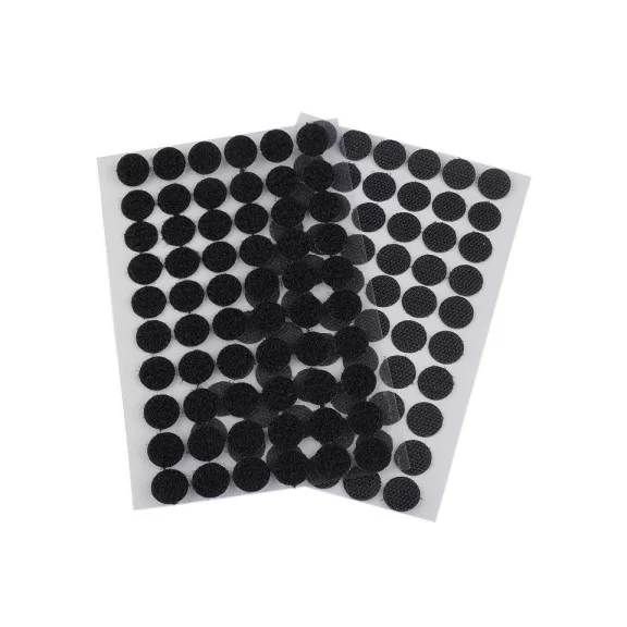 Tépőzár karika öntapadós Ø15 mm - 2 fekete (1 lap) Tépőzár karika öntapadós Ø15 mm - 2 fekete (1 lap)