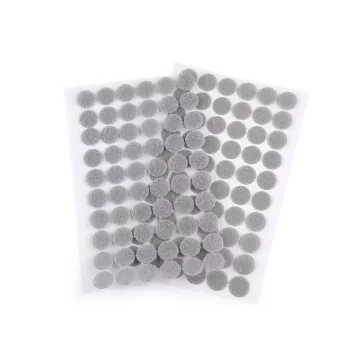  Tépőzár karika öntapadós Ø15 mm - 4 szürke (100 kártya)