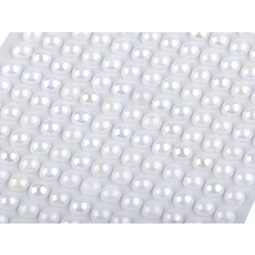   Öntapadós gyöngyök AB hatással ragasztószalaggal Ø6 mm - 2 gyöngyszín AB (12 card)