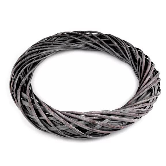 Fonott koszorú Ø34 cm - 5 szürke (4 db-os csomagolás) Fonott koszorú Ø34 cm - 5 szürke (4 db-os csomagolás)