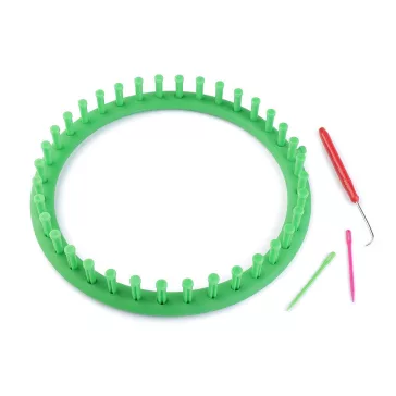   Műanyag kötőkeret sál, sapka kötésre Ø24 cm - írzöld (9 szett)