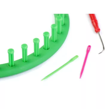   Műanyag kötőkeret sál, sapka kötésre Ø24 cm - írzöld (9 szett)