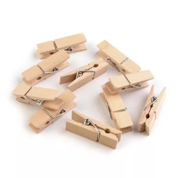   Fa csipeszek egyszínűek 11x45 mm - természetes világos (50 db-os csomagolás)