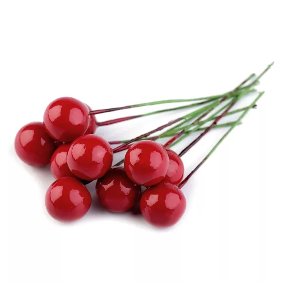 Mű magyal / bogyók dróton Ø1,2 cm - 1 piros (120 db-os csomagolás) Mű magyal / bogyók dróton Ø1,2 cm - 1 piros (120 db-os csomagolás)