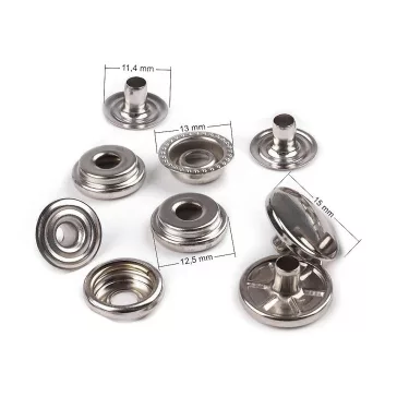   Patent karikával Ø15 mm (AM6 - O-SPRING) erős anyagokra, ömlesztett - nikkel (300 szett)