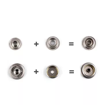   Patent karikával Ø15 mm (AM6 - O-SPRING) erős anyagokra, ömlesztett - nikkel (300 szett)