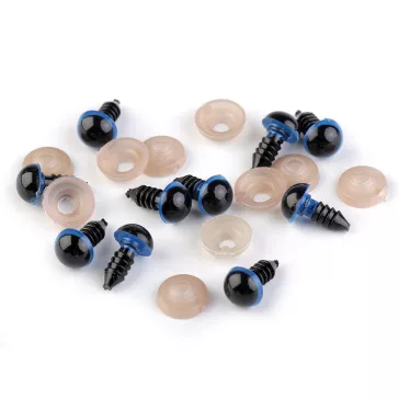 Biztonsági dísz szem 12 mm - 1 kék (10 szett)