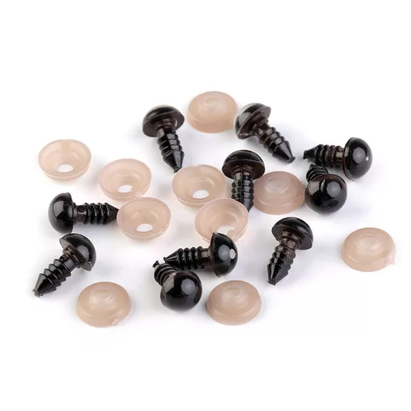 Biztonsági dísz szem 12 mm - 2 barna (10 szett) Biztonsági dísz szem 12 mm - 2 barna (10 szett)