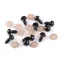 Biztonsági dísz szem 12 mm - 2 barna (10 szett)